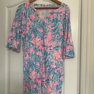Lilly Pulitzer Pink and Blue Patterned Dress